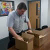 Lee checking the pack